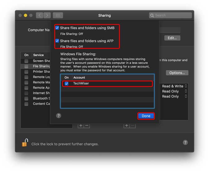 how to setup smb share on windows 10 for mac